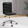 Office Chair Computer Desk Gaming Chairs PU Leather Low Back Black