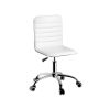 Office Chair Computer Desk Gaming Chairs PU Leather Low Back White