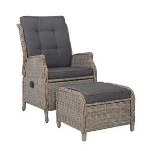 Recliner Chair Sun lounge Setting Outdoor Furniture Patio Wicker Sofa