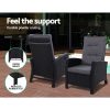 Outdoor Setting Recliner Chair Table Set Wicker lounge Patio Furniture