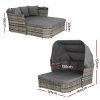 Outdoor Sun Lounge Setting Patio Furniture Wicker Sofa Garden Day Bed