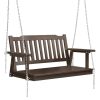 Porch Swing Chair with Chain Garden Bench Outdoor Furniture Wooden – Brown