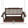 Porch Swing Chair with Chain Garden Bench Outdoor Furniture Wooden – Brown