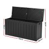 Outdoor Storage Box 240L Container Lockable Garden Bench Tool Shed Black