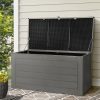 Outdoor Storage Box 680L Container Lockable Garden Bench Tool Shed Black