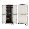 Outdoor Storage Cabinet Lockable Cupboard Garage 173cm – Beige