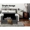 Storage Ottoman Blanket Box 104cm Linen Grey