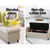 Storage Ottoman Blanket Box 126cm Linen Fabric Arm Foot Stool Couch Large – Taupe