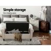 Storage Ottoman Blanket Box 126cm Linen Fabric Arm Foot Stool Couch Large – Taupe