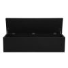 Storage Ottoman Blanket Box Linen Foot Stool Rest Chest Couch – Black