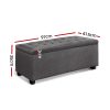 Large Fabric Storage Ottoman – Grey