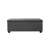 Large Fabric Storage Ottoman – Grey