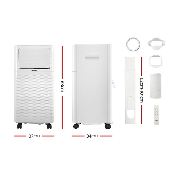 Portable Air Conditioner Cooling Mobile Fan Cooler Dehumidifier White – 2000 W