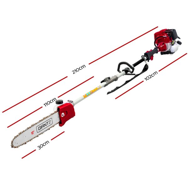 65CC Petrol Pole Chainsaw Hedge Trimmer Long Reach Pruner Chain Saw