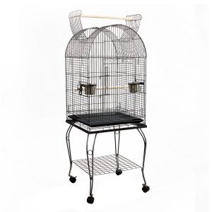 Large Bird Cage with Perch - Black