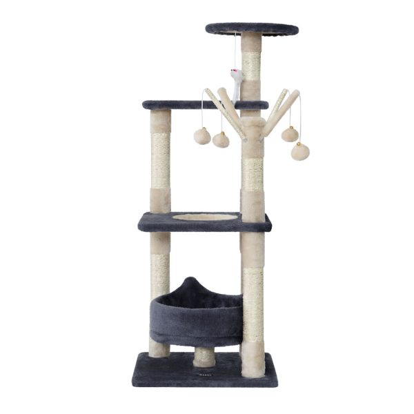 Cat Tree 110cm Tower Scratching Post Scratcher Wood Condo House Bed Toys