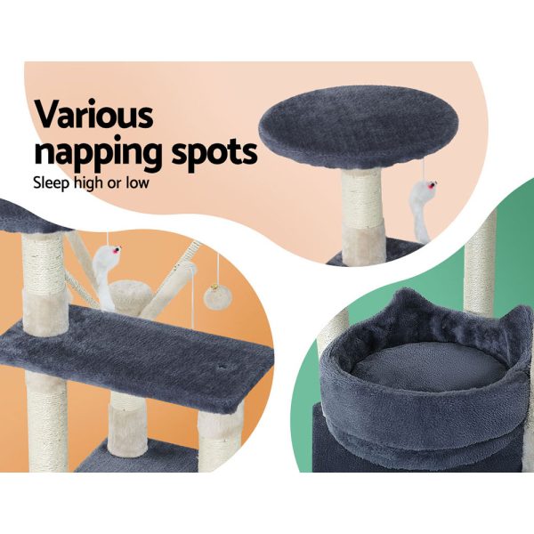 Cat Tree 110cm Tower Scratching Post Scratcher Wood Condo House Bed Toys