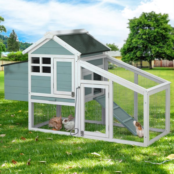 Chicken Coop Rabbit Hutch 150cm x 60cm x 93cm Large House Run Cage Wooden Outdoor Bunny