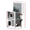 Cat House Outdoor Shelter 56cm x 52cm x 82cm Rabbit Hutch Wooden Condo Small Dog Pet Enclosure