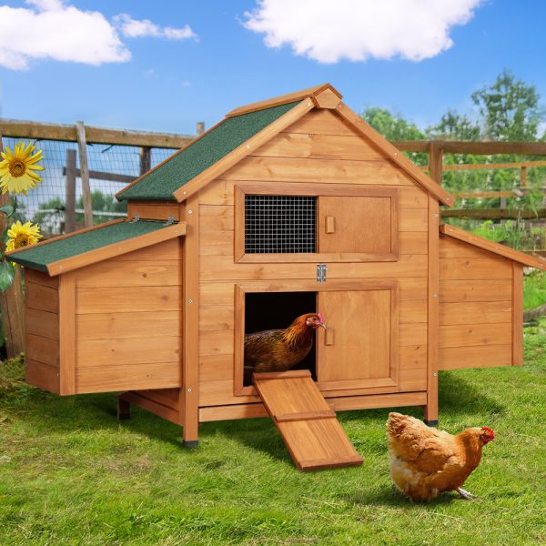 Chicken Coop Rabbit Hutch 150cm x 68cm x 96cm Large House Run Cage Wooden Outdoor Pet Enclosure