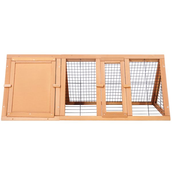 Rabbit Hutch 119cm x 51cm x 44cm Chicken Coop Large Run Wooden Cage Outdoor