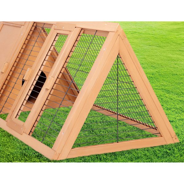 Rabbit Hutch 119cm x 51cm x 44cm Chicken Coop Large Run Wooden Cage Outdoor