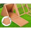 Rabbit Hutch 119cm x 51cm x 44cm Chicken Coop Large Run Wooden Cage Outdoor