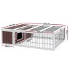 Rabbit Hutch 124cm x 90cm x 35cm Chicken Coop Large Outdoor Wooden Run Cage House