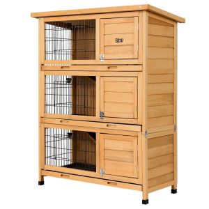 Rabbit Hutch 91.5cm x 46cm x 116.5cm Chicken Coop Large House Cage Run Wooden Bunny Outdoor