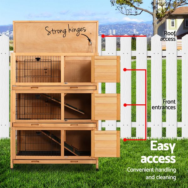 Rabbit Hutch 91.5cm x 46cm x 116.5cm Chicken Coop Large House Cage Run Wooden Bunny Outdoor