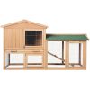 Chicken Coop Rabbit Hutch 138cm x 44cm x 85cm Large House Run Cage Wooden Outdoor