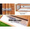 Chicken Coop 155cm x 49cm x 90cm Rabbit Hutch Large Run Wooden Cage House Outdoor