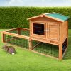 Chicken Coop 155cm x 49cm x 90cm Rabbit Hutch Large Run Wooden Cage House Outdoor