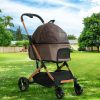 Pet Stroller Dog Pram Large Cat Carrier Travel Foldable 4 Wheels Pushchair Double