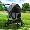 Pet Stroller Dog Pram Large Cat Carrier Travel Pushchair 4 Wheels Foldable