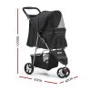 Pet Stroller Dog Pram Cat Carrier Large Travel Pushchair Foldable 3 Wheels