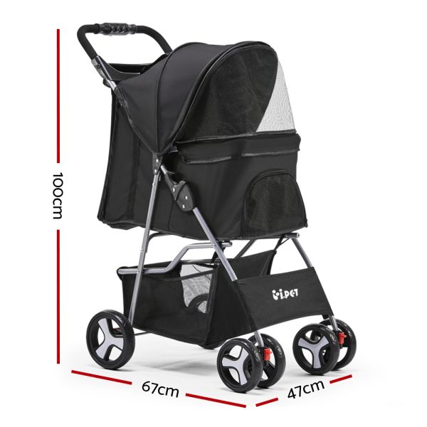 4 Wheel Pet Stroller – Black