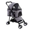 Pet Stroller Dog Carrier Foldable Pram 3 IN 1 Middle Size – Grey