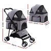 Pet Stroller Dog Carrier Foldable Pram 3 IN 1 Middle Size – Grey