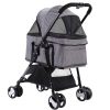 Pet Stroller Dog Carrier Foldable Pram 3 IN 1 Middle Size – Grey