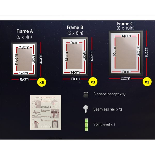 Photo Frames 5x7in 6x8in 8x10in Hanging Wall Frame