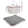 2 Person Picnic Basket Set Insulated Blanket Bag