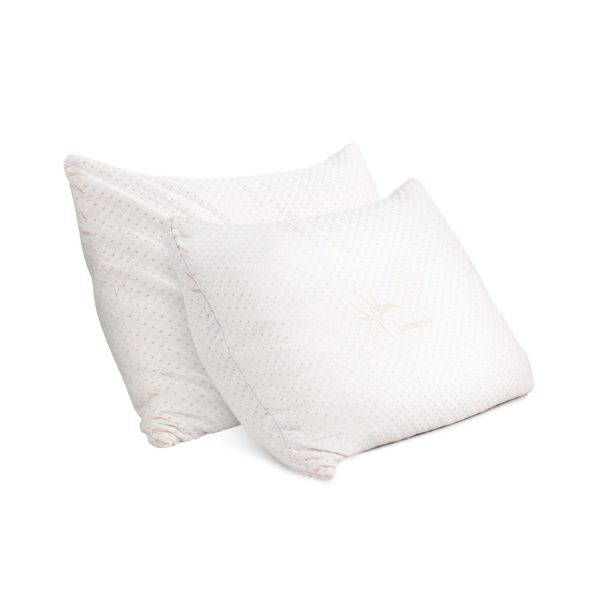 Memory Foam Pillow Bamboo Cover Twin Pack