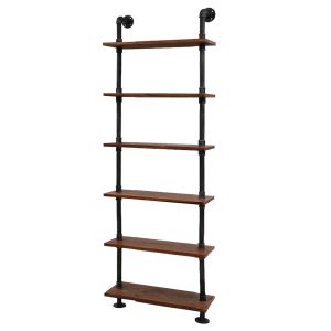 Rustic Wall Shelves Display Bookshelf Industrial DIY Pipe Shelf Brackets