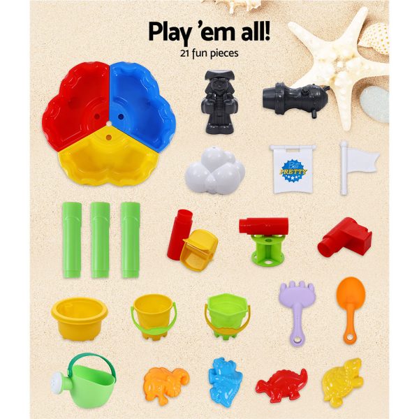 Kids Sandpit Pretend Play Set Outdoor Sand Water Table Beach Toy