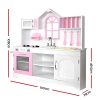 Kids Kitchen Play Set Wooden Pretend Toys Cooking Children Storage Cabinet