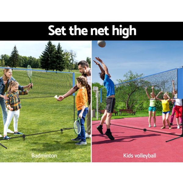 Portable Sports Net Stand Badminton Volleyball Tennis Soccer Blue – 401x103x162 cm