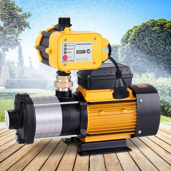 Multi Stage Water Pump Pressure Rain Tank Garden Farm House Irrigation 2000W Yellow Controller