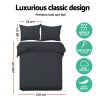 Bedding Luxury Classic Bed Duvet Doona Quilt Cover Set Hotel – KING, Black