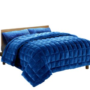 Bedding Faux Mink Quilt Teal – SUPER KING